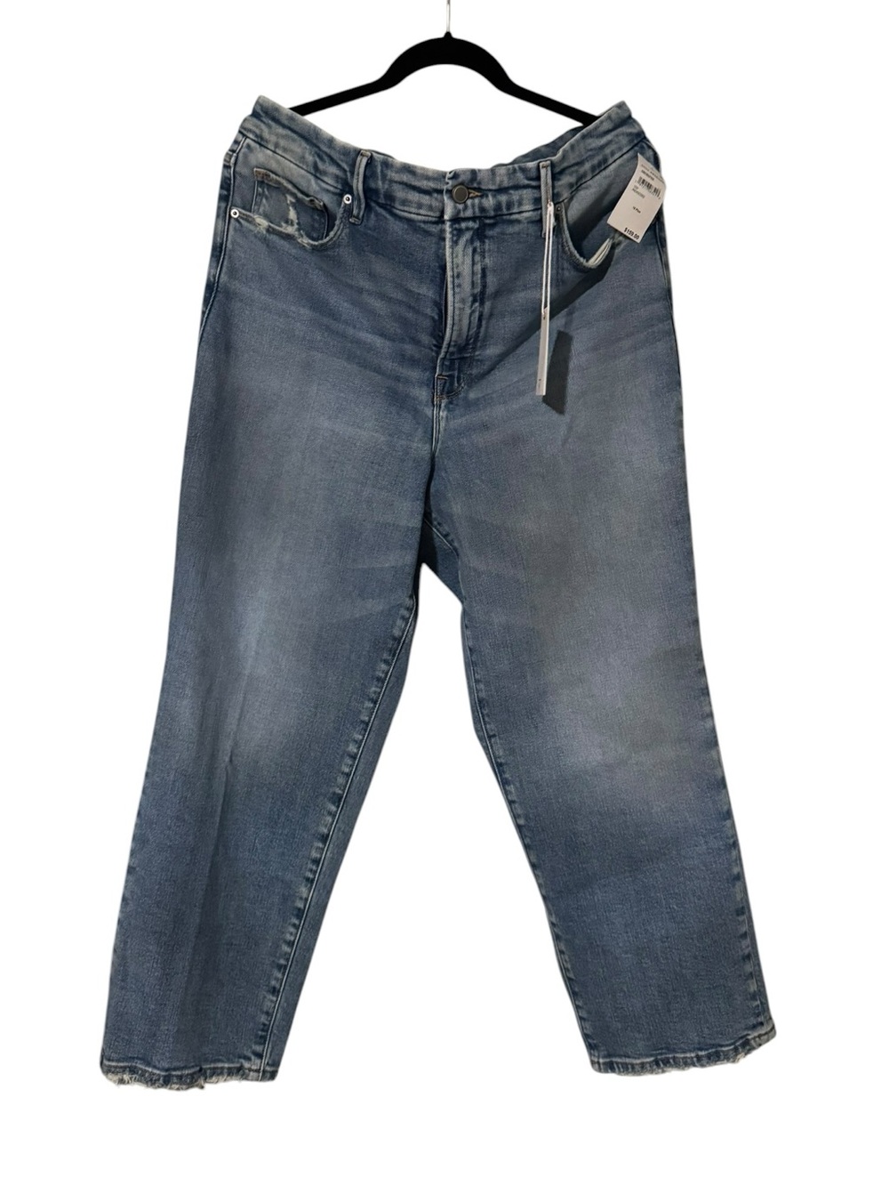 Good American Good Boy Cropped Jeans in Indigo 352 Size 16